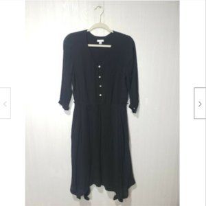 J.Jill Button Front 3/4 Sleeve Dress